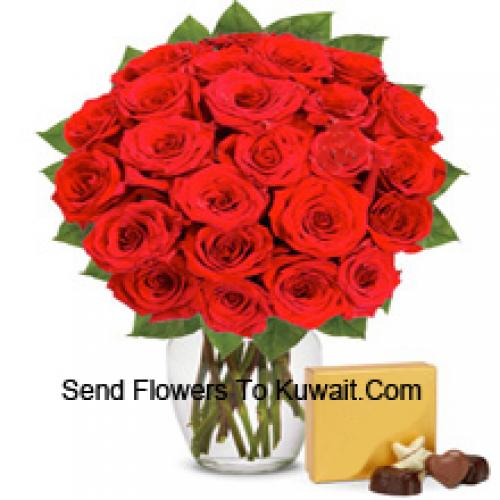 30 Red Roses with Imported Chocolates