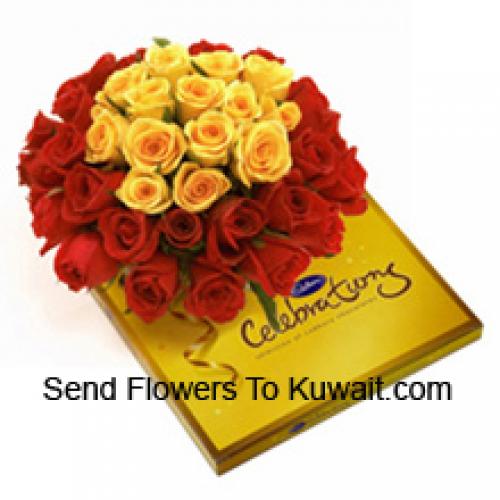 36 Rosas com Chocolates Sortidos Cadbury