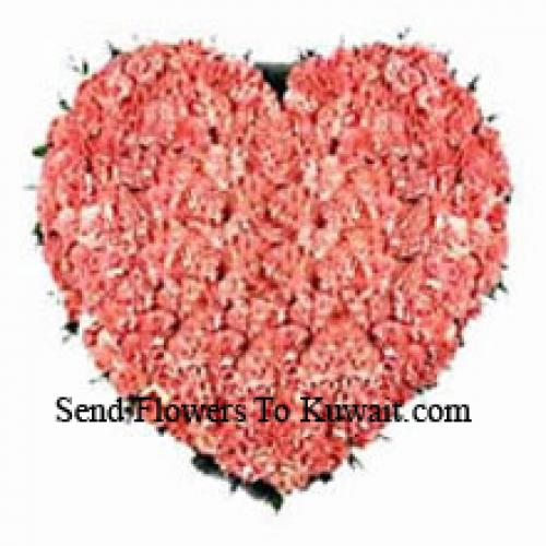 100 Pink Heart Carnations